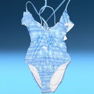 Cali For Nia NWT One Piece Print Swim Ruffle